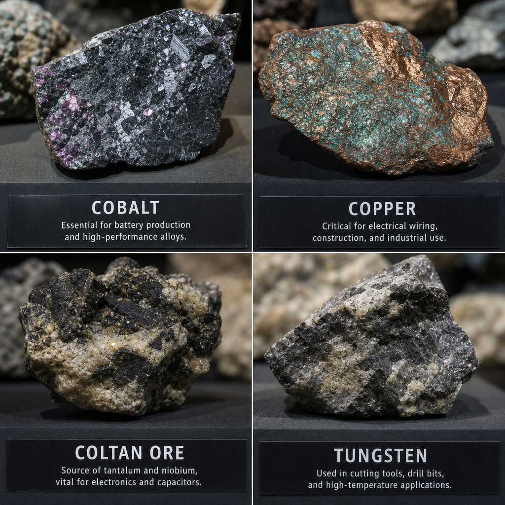 Industrial minerals samples